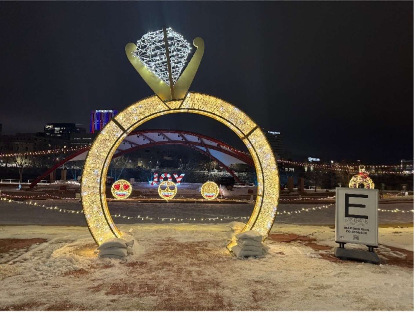 Photo of Illuminated engagement ring as part of the 5 Seasons Lights Festival