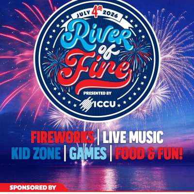 A flyer promoting the River of Fire Festival in Kennewick WA over July 4th Weekend 2026