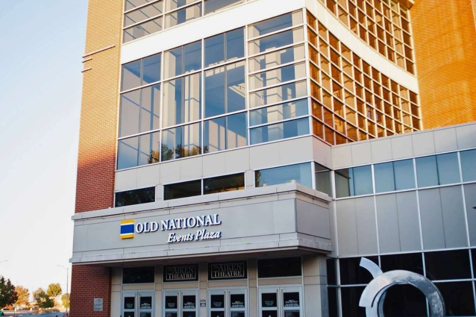 Photo of a shot of the entrance to the ONEP and the  Aiken Theatre