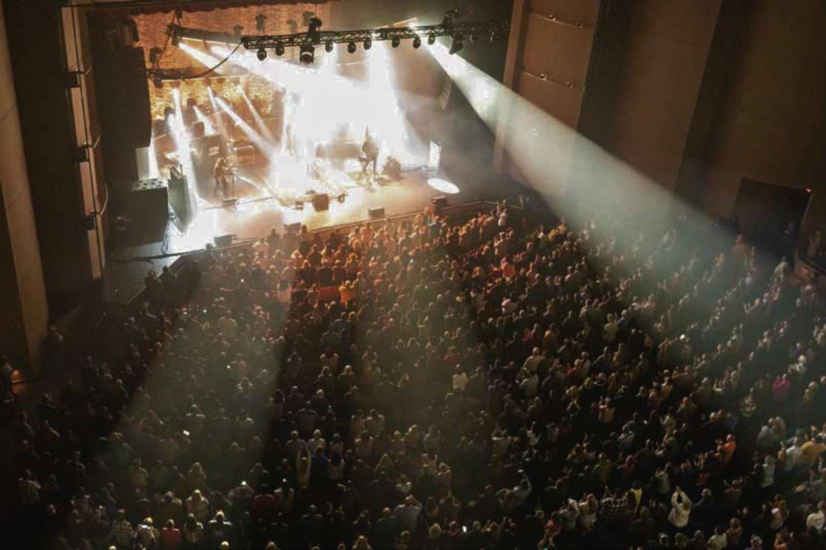 Photo of Overview of show and audience Aiken theater taken from the balcony