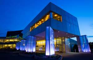 Thumbnail photo of Ames Center Exterior at Night