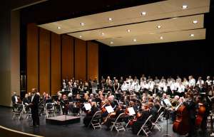 Thumbnail photo of BVC Theatre with orchestra on stage