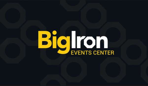 the new BigIron Events Center logo yellow on black