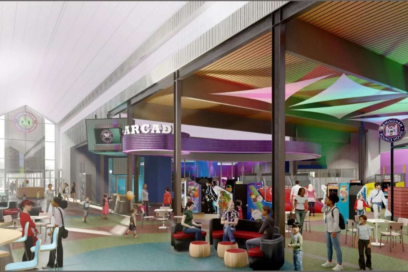 Photo of BFFC lobby and arcade Interior