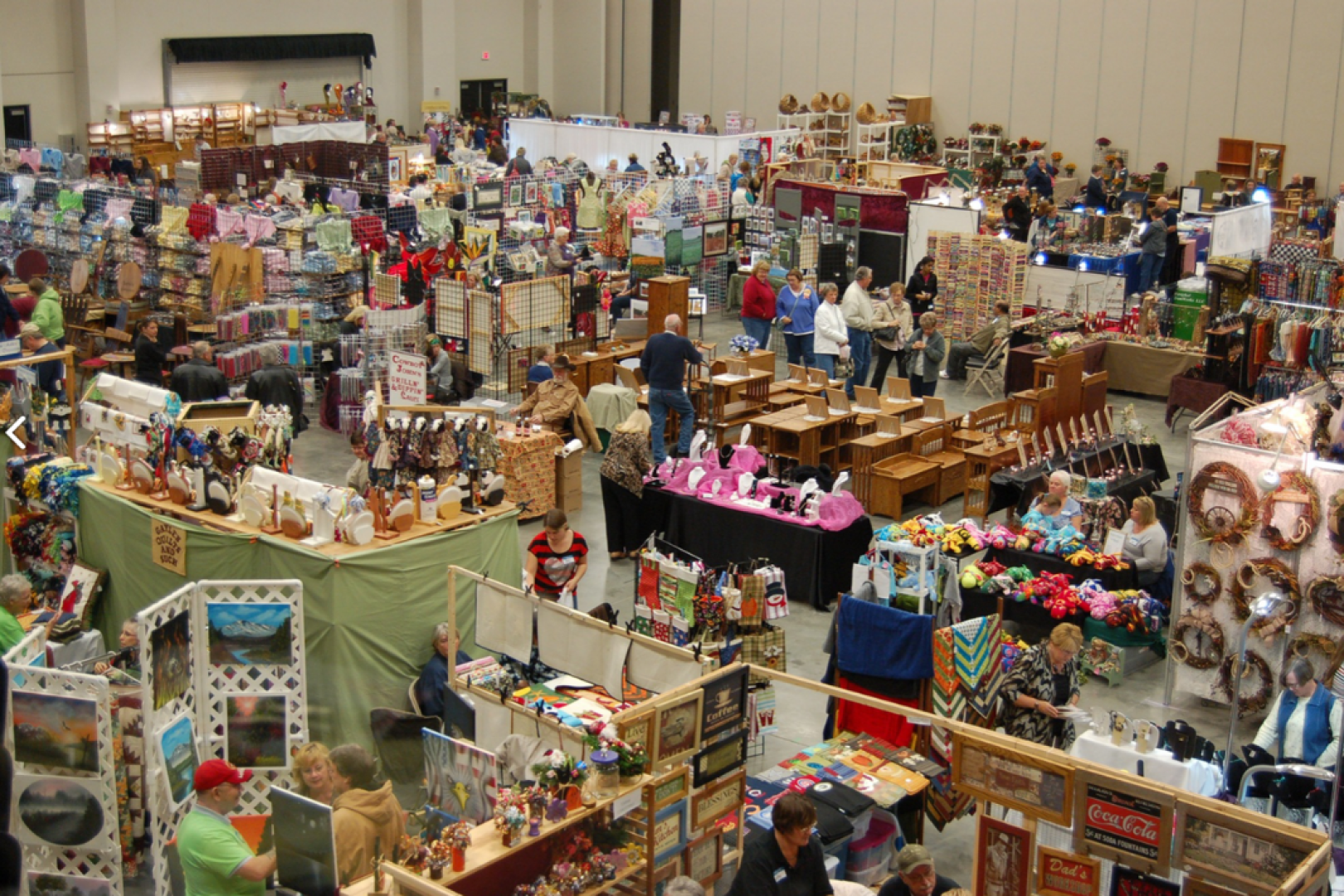 Photo of Aerial view of trade show booths
