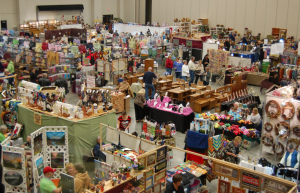 Thumbnail photo of Aerial view of trade show booths