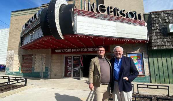 Outside the Ingersoll Theatre