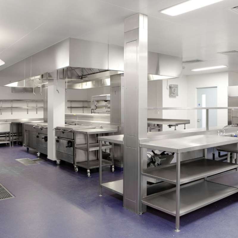 a newly renovated commercial kitchen
