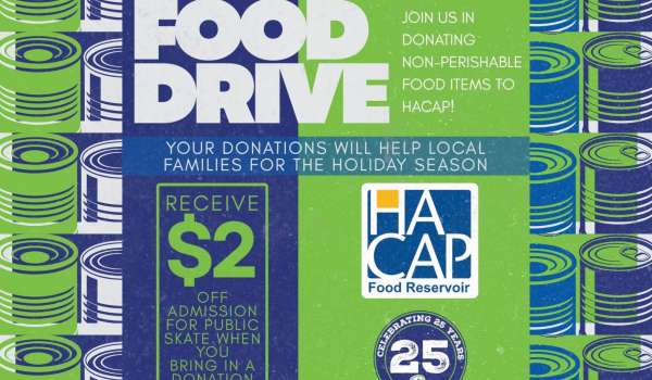 A flyer for the HACAP Food Resevoir Food Drive in November 2025