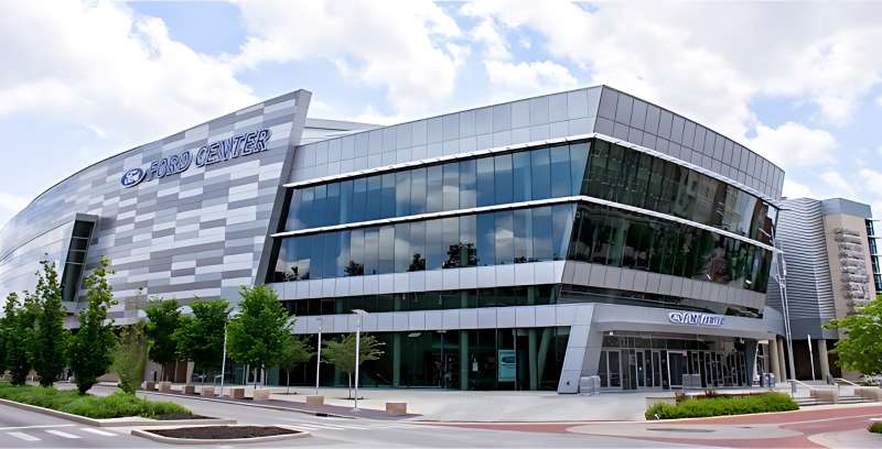 Photo of exterior of the Ford Center in Evansville, IN
