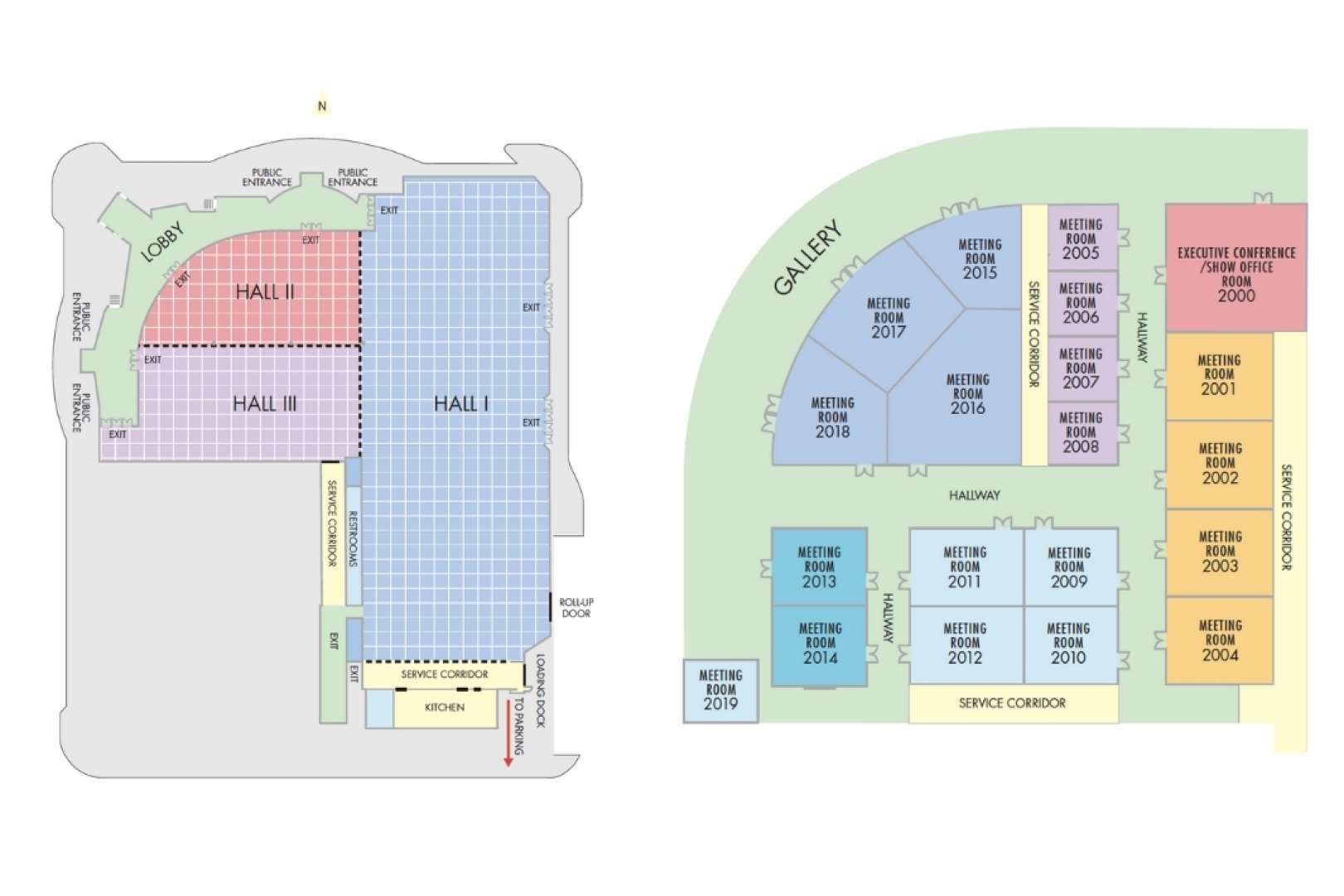 Photo of Fresno Convention Center Floor Plans: Main Exhibit Halls & 2nd-Floor Meeting Rooms