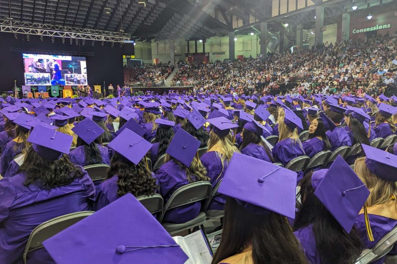 Photo of the Grand Island High Schools graduation ceremony at the Eihusen Arena