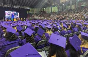 Thumbnail photo of the Grand Island High Schools graduation ceremony at the Eihusen Arena