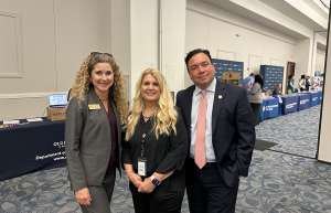 Thumbnail photo of A photo of Chesapeake Conference Center Executive Director Donna Cannatella with Chesapeake Public Schools Lori Martin and Brian Martin, Chesapeake Deputy City Manager