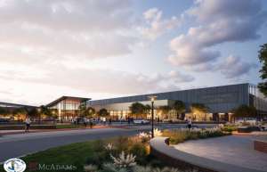 Thumbnail photo of Artist rendering of the outside of One City Center Sports Complex in Jacksonville NC