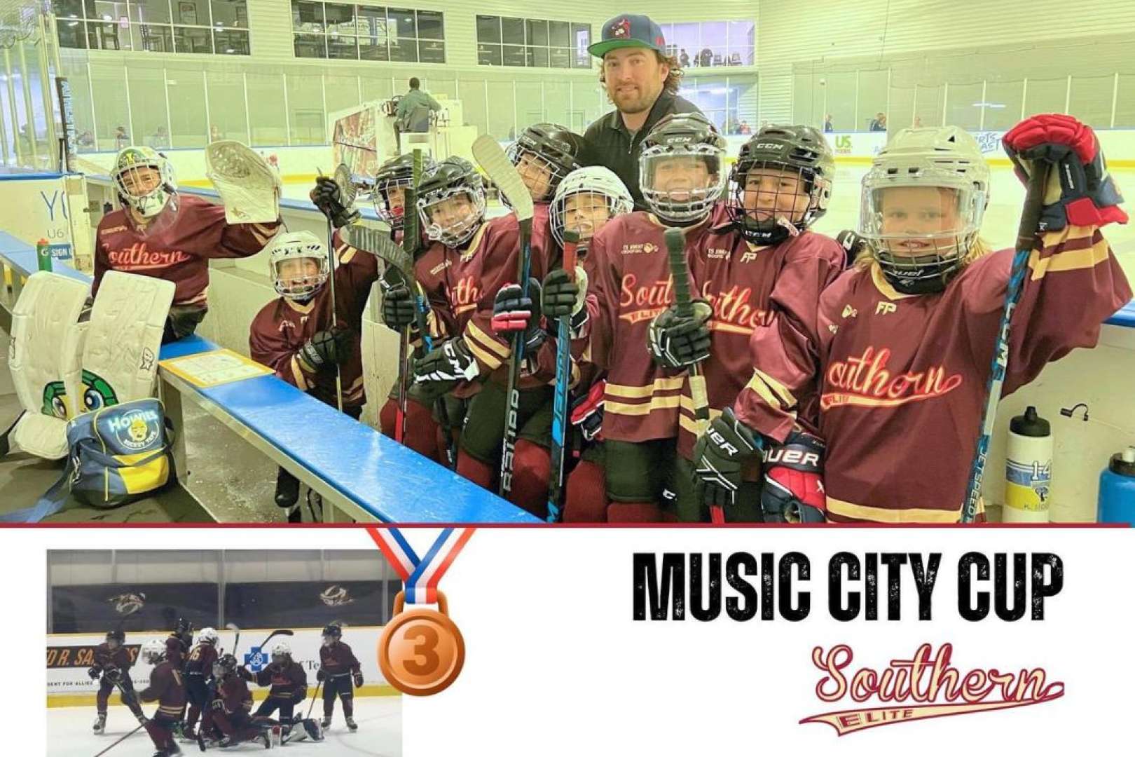 Photo of U10 Ice Hockey Team At Pelham won 3rd in the Music City Cup