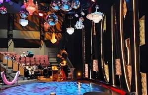 Thumbnail photo of Stage at the North Shore Center North Theatre lit up for a performance