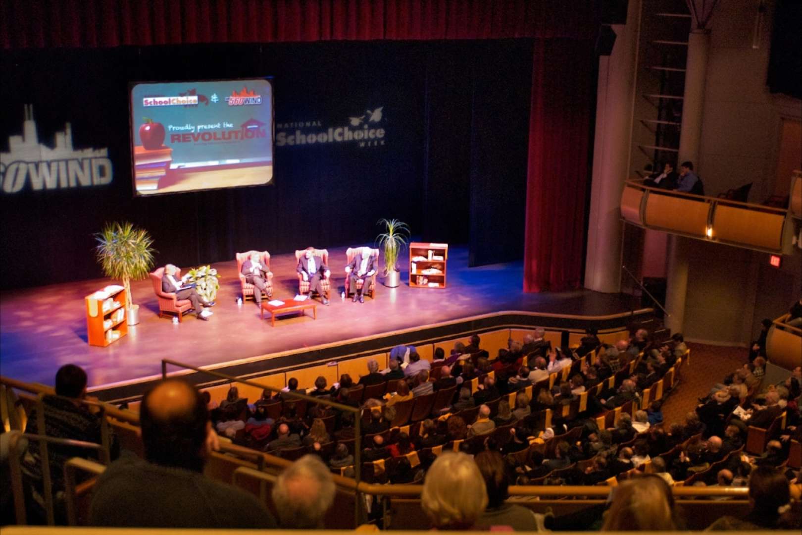 Photo of School Choice Presentation on stage at the North Shore Center for the Arts