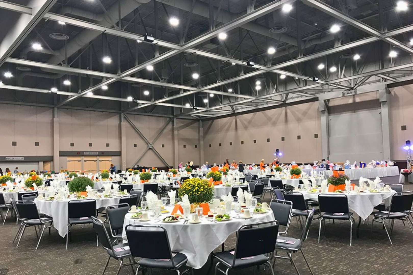 Photo of Brooks Room at One National Event Center set up for YWYA Banquet