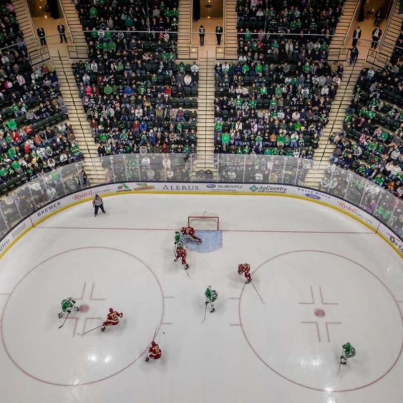 Aerial view of hockey rink