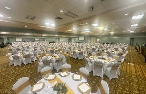 Thumbnail photo of Round tables set up for a gala at the Paducah McCracken