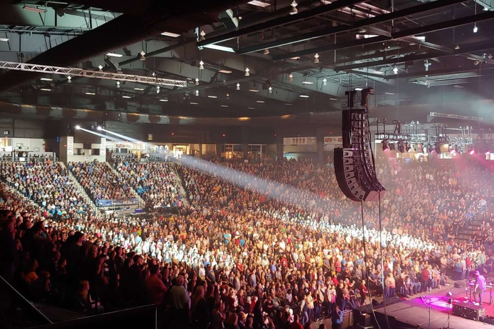 Photo of Heartland Credit Union Arena full house arial view of the audience
