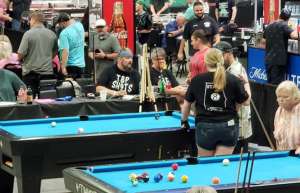 Thumbnail photo of People playing pool at the Pelham Civic Complex