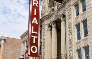 Thumbnail photo of Rialto square marquee in daytime