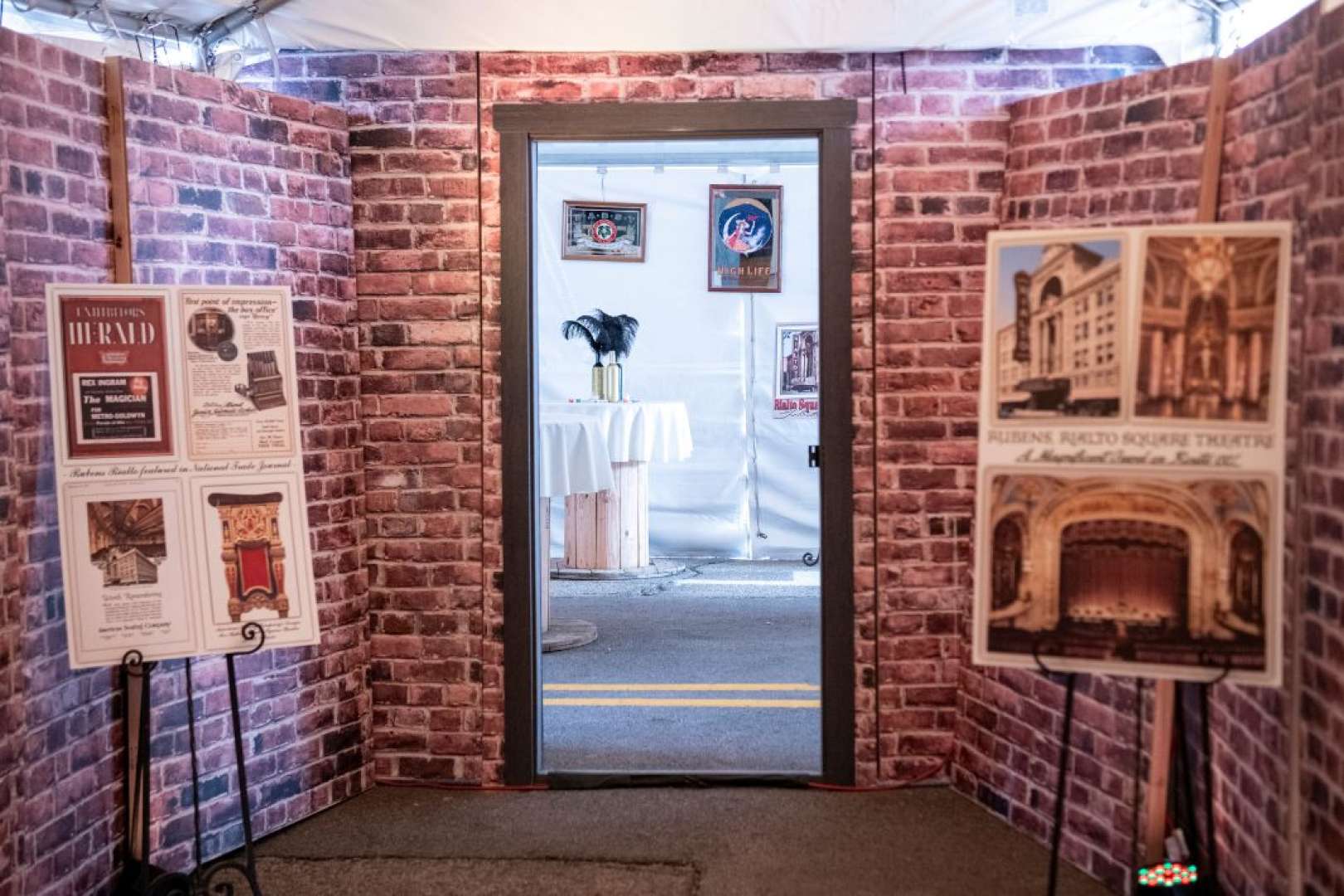 Photo of A photo of the speakeasy set up for the Rialto Square gala celebrations