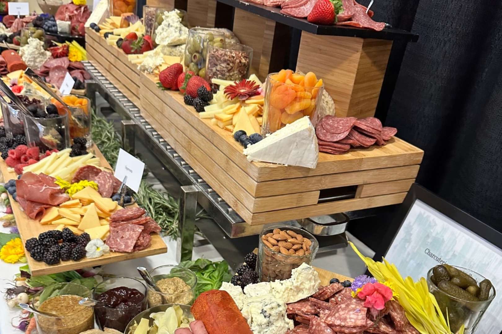 Photo of River Center cheese and charcuterie display close up