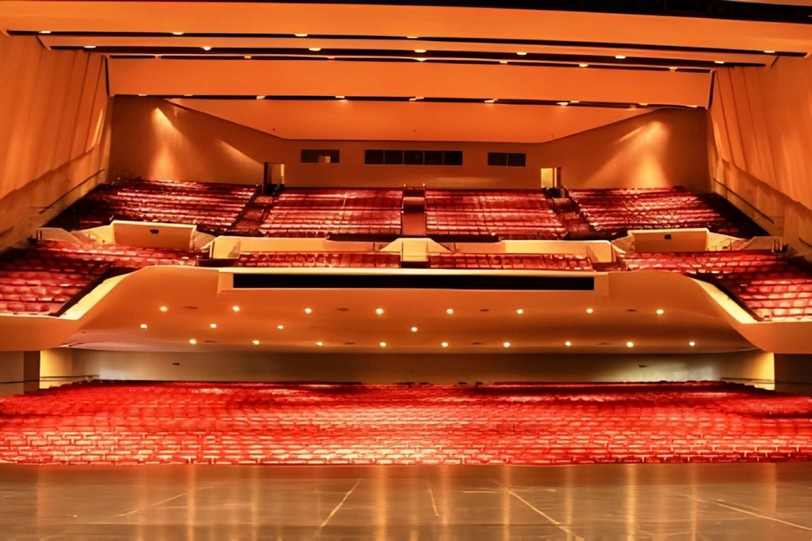 Photo of A view of empty audience seating at the Saroyan Theatre from the stage