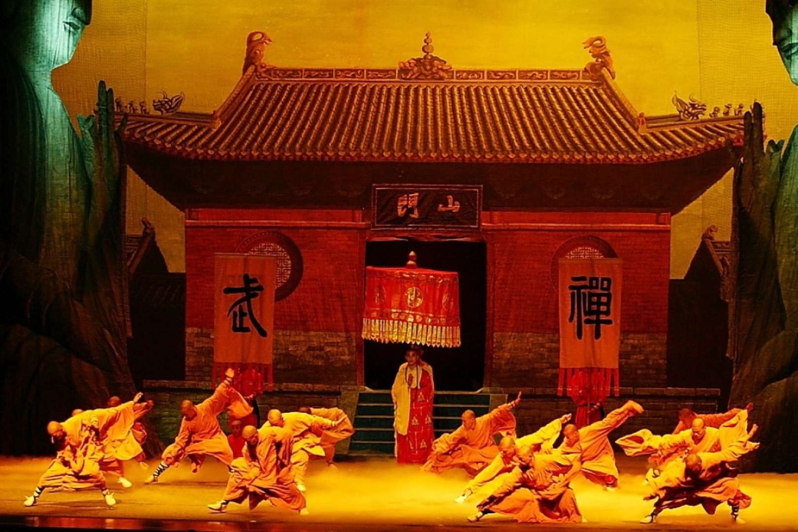 Photo of A performance of a Chinese dance on stage at the Saroyan Theatre