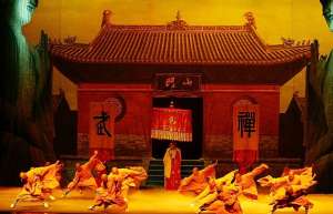 Thumbnail photo of A performance of a Chinese dance on stage at the Saroyan Theatre