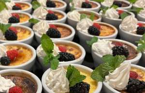 Thumbnail photo of a row of creme brûlée desserts