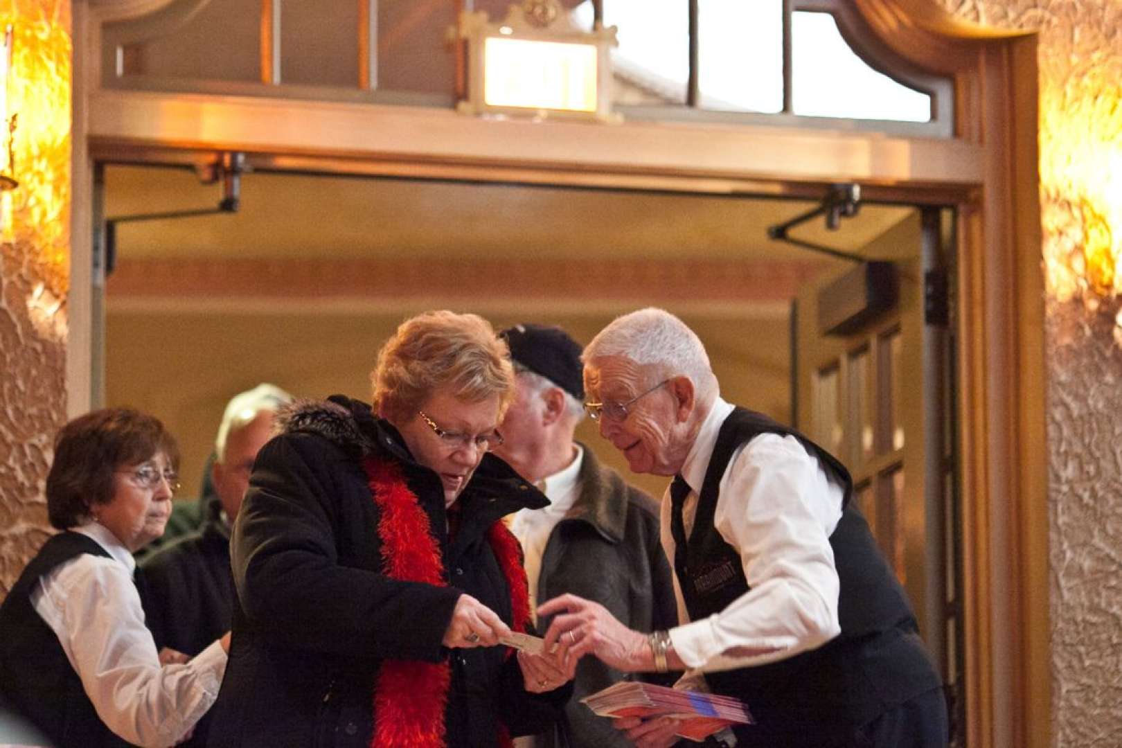 Photo of Ushers checking tickets