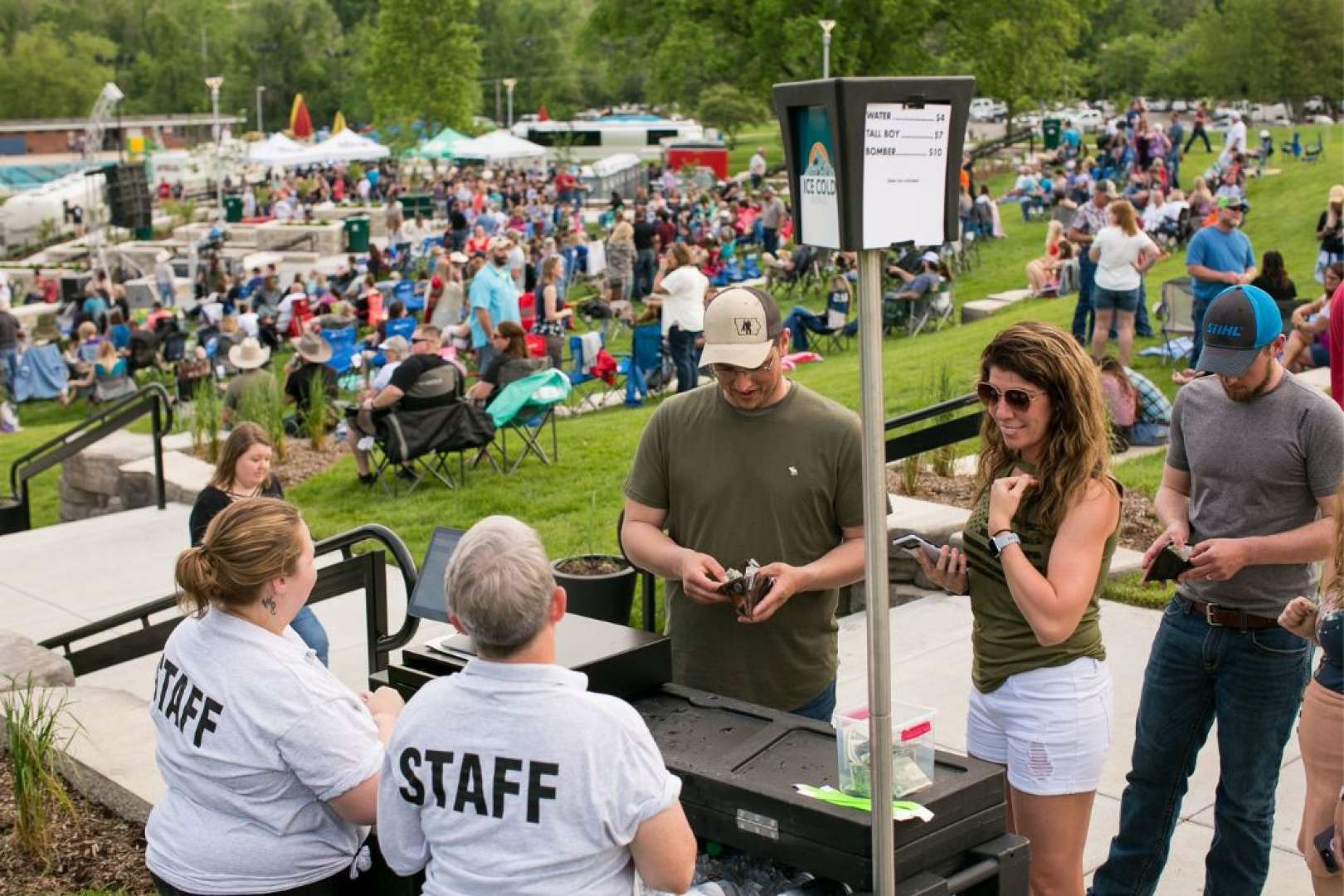 Photo of Staff taking tickets at outdoor event