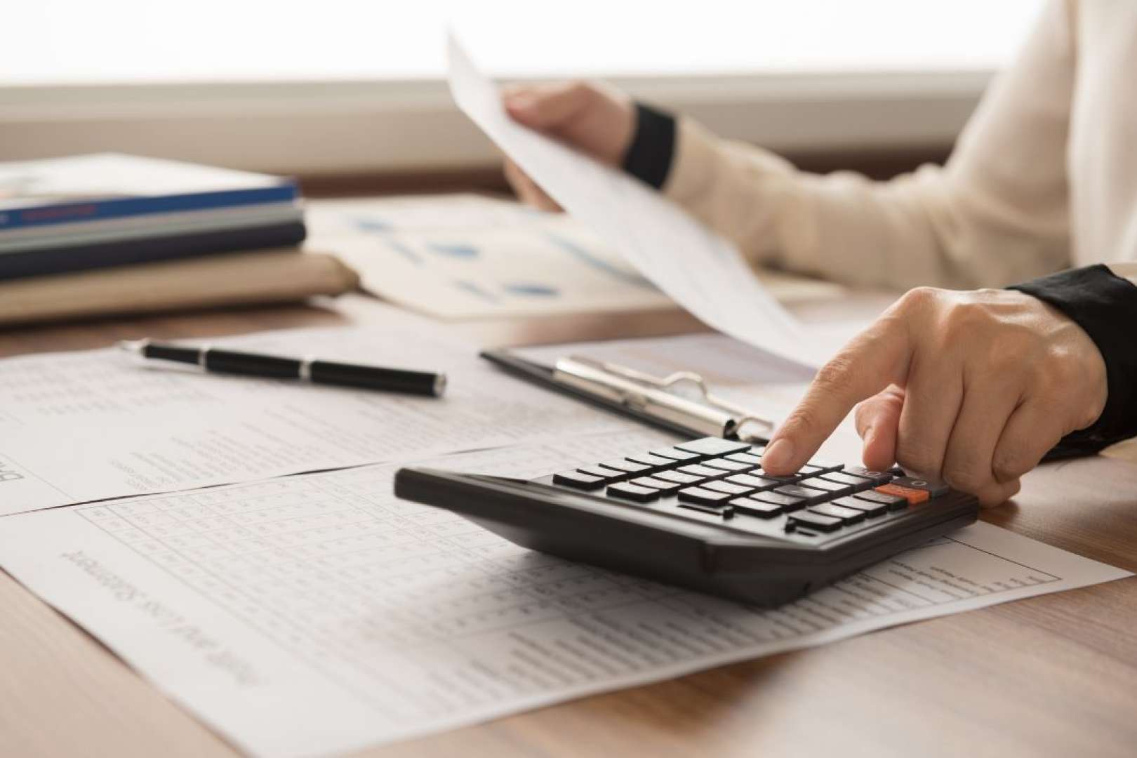 Photo of calculating finances