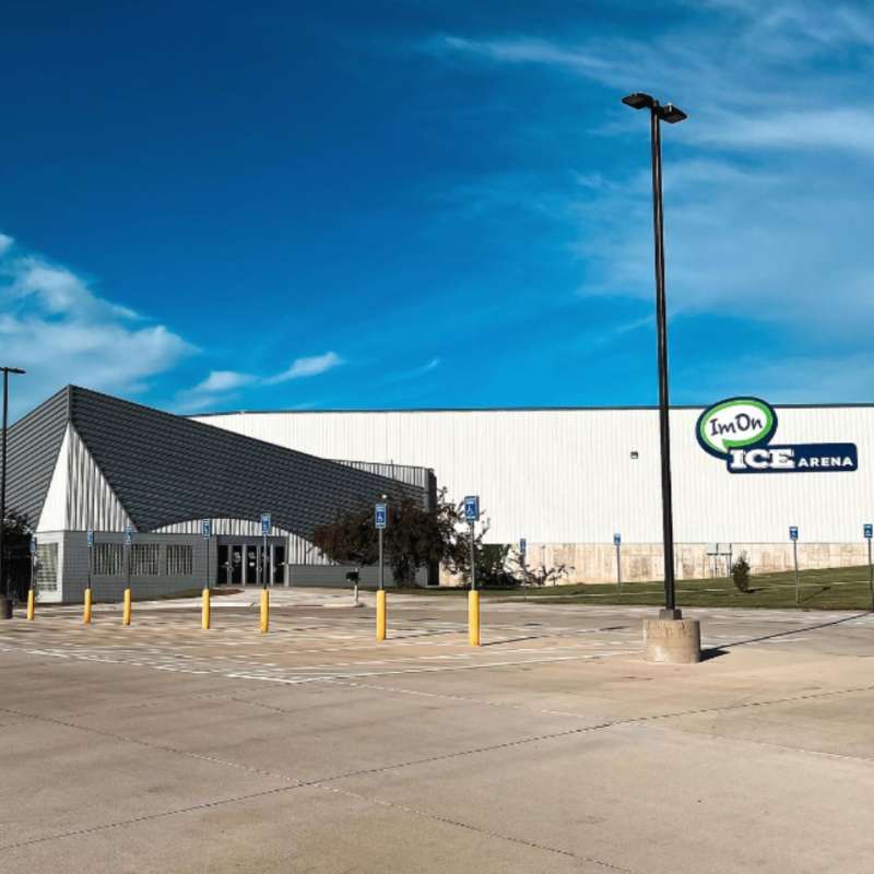 Exterior of the ImOn Ice Arena and Carpark