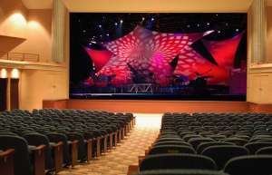 Thumbnail photo of Topeka Performing Arts Center main performance hall with stage set for a concert
