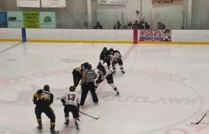 Thumbnail photo of Ice Hockey players playing a game at the Toyota Arena