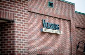 Thumbnail photo of Vicksburg Convention Center sign on exterior wall