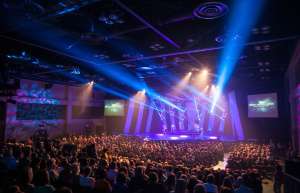 Thumbnail photo of Dance Event at Vicksburg Convention Center, view of stage from audience