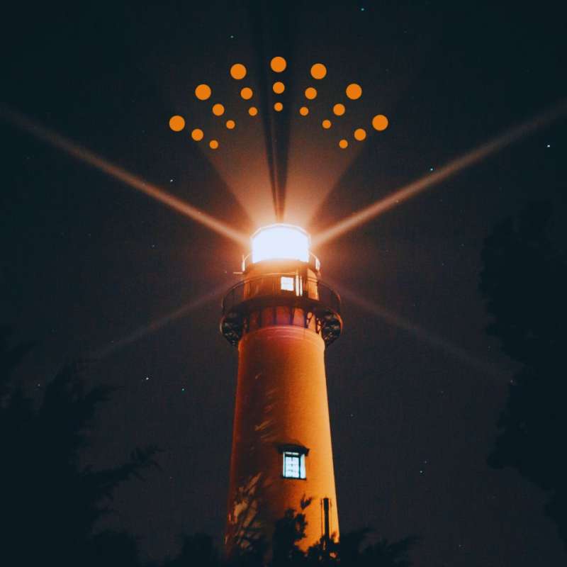a lighthouse at night